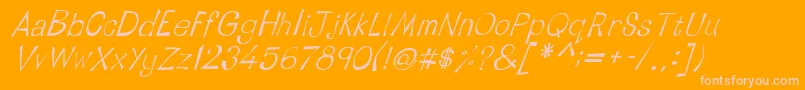 LinotypetapesideOblique Font – Pink Fonts on Orange Background