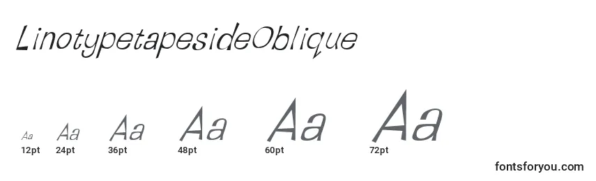 Rozmiary czcionki LinotypetapesideOblique