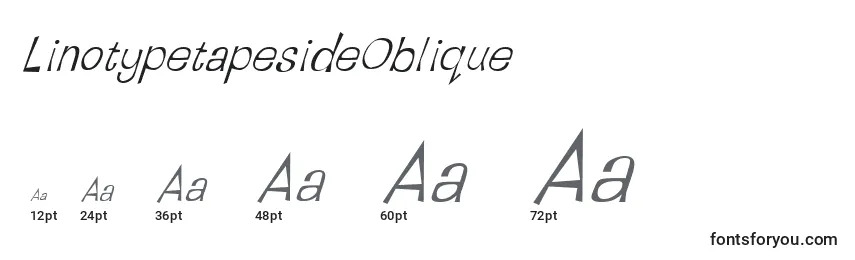 Tamanhos de fonte LinotypetapesideOblique