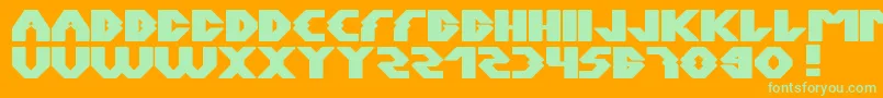 Xerxes Font – Green Fonts on Orange Background