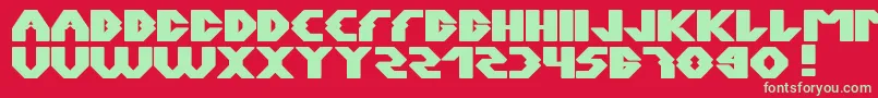 Xerxes Font – Green Fonts on Red Background