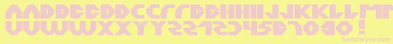Xerxes-fontti – vaaleanpunaiset fontit keltaisella taustalla