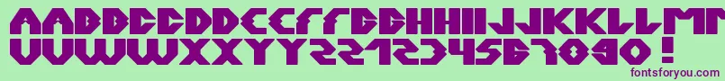 フォントXerxes – 緑の背景に紫のフォント