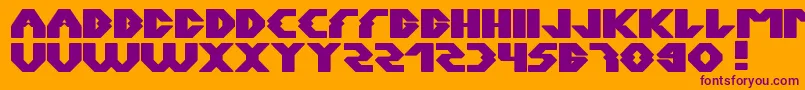Xerxes-fontti – violetit fontit oranssilla taustalla