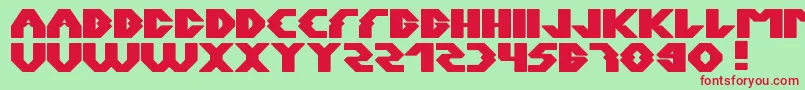 フォントXerxes – 赤い文字の緑の背景