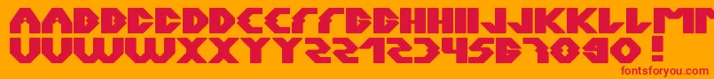 フォントXerxes – オレンジの背景に赤い文字