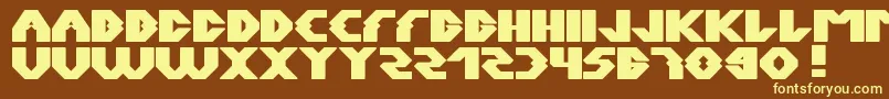 Xerxes-fontti – keltaiset fontit ruskealla taustalla