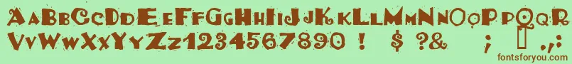 TacoSalad Font – Brown Fonts on Green Background