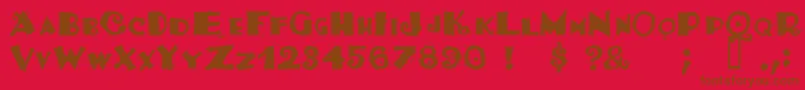 TacoSalad-Schriftart – Braune Schriften auf rotem Hintergrund
