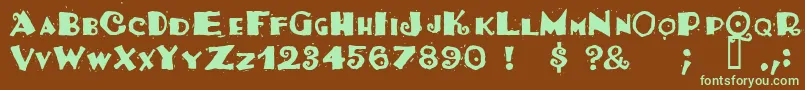 TacoSalad-fontti – vihreät fontit ruskealla taustalla