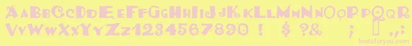 TacoSalad-fontti – vaaleanpunaiset fontit keltaisella taustalla