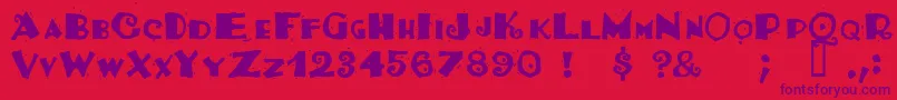 TacoSalad Font – Purple Fonts on Red Background