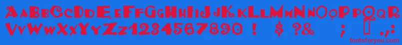 TacoSalad Font – Red Fonts on Blue Background