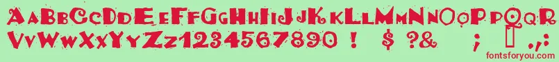 TacoSalad Font – Red Fonts on Green Background