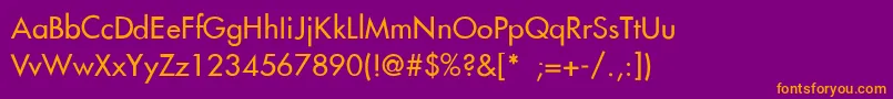 FuturaThin Font – Orange Fonts on Purple Background