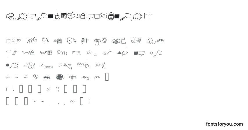Schriftart JustSymbolsAndStuff – Alphabet, Zahlen, spezielle Symbole