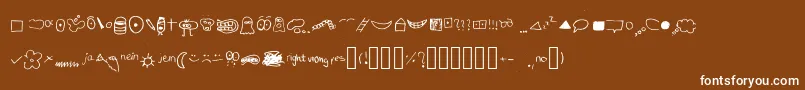 フォントJustSymbolsAndStuff – 茶色の背景に白い文字