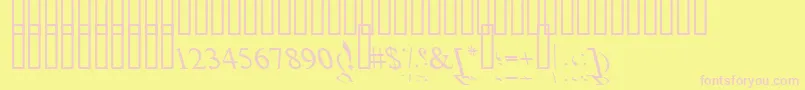 PtBoldMirror-fontti – vaaleanpunaiset fontit keltaisella taustalla