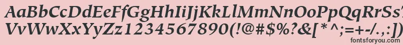 フォントGlossarySsiBoldItalic – ピンクの背景に黒い文字