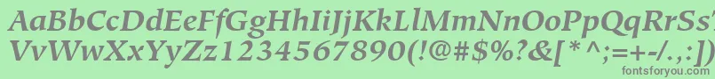 フォントGlossarySsiBoldItalic – 緑の背景に灰色の文字