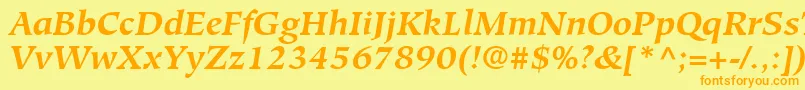 GlossarySsiBoldItalic Font – Orange Fonts on Yellow Background