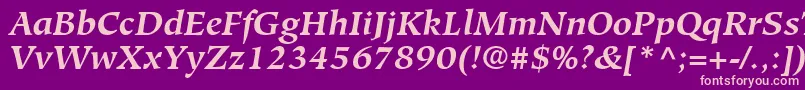 GlossarySsiBoldItalic Font – Pink Fonts on Purple Background
