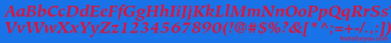 GlossarySsiBoldItalic Font – Red Fonts on Blue Background