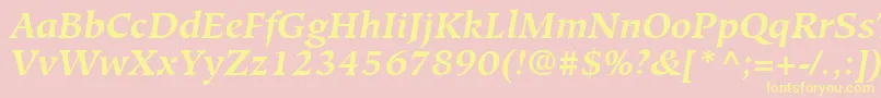 GlossarySsiBoldItalic Font – Yellow Fonts on Pink Background