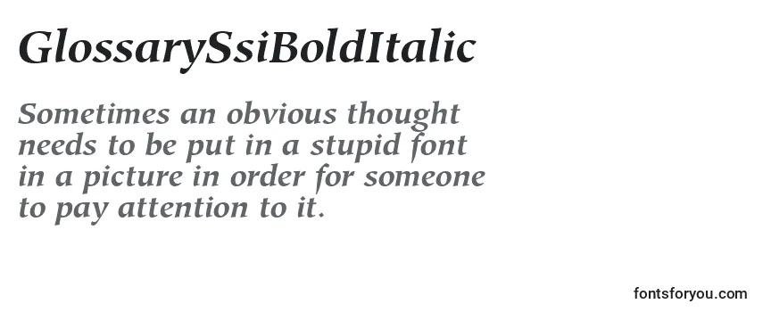 GlossarySsiBoldItalic Font