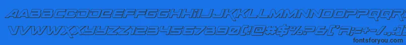 フォントSpaceranger3Dital – 黒い文字の青い背景