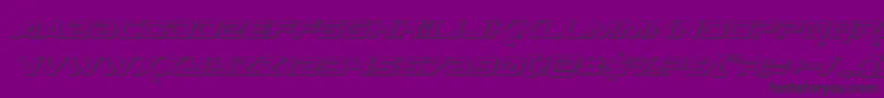 Spaceranger3Dital-Schriftart – Schwarze Schriften auf violettem Hintergrund