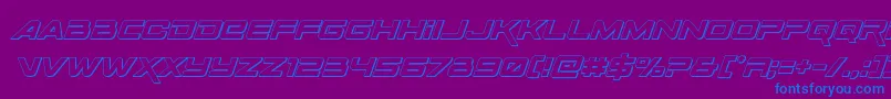 Spaceranger3Dital Font – Blue Fonts on Purple Background