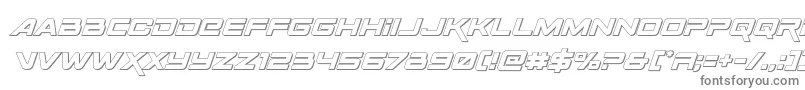 フォントSpaceranger3Dital – 白い背景に灰色の文字