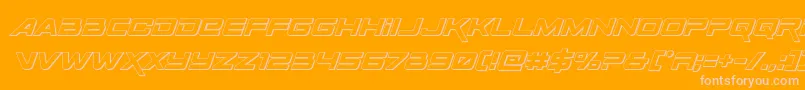 Spaceranger3Dital-Schriftart – Rosa Schriften auf orangefarbenem Hintergrund