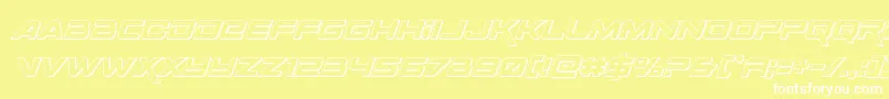 Spaceranger3Dital Font – White Fonts on Yellow Background