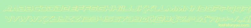 Spaceranger3Dital Font – Yellow Fonts on Green Background