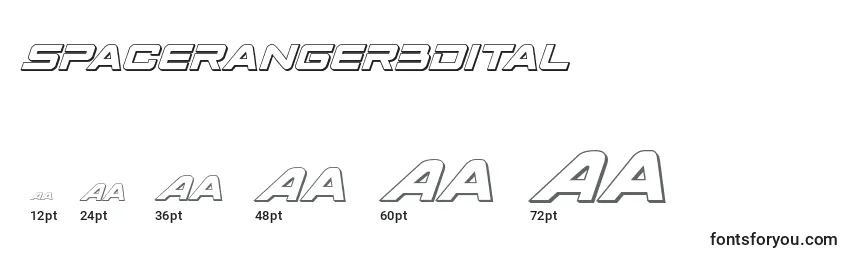 Размеры шрифта Spaceranger3Dital