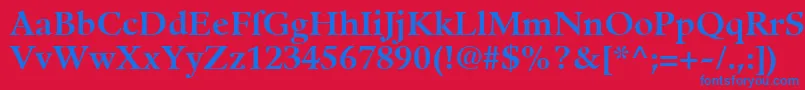 Czcionka GuardiLt75Bold – niebieskie czcionki na czerwonym tle