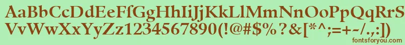 GuardiLt75Bold-Schriftart – Braune Schriften auf grünem Hintergrund