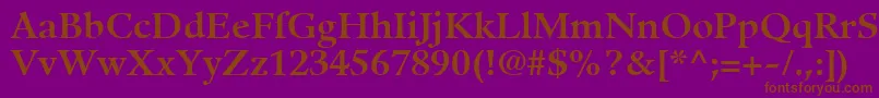フォントGuardiLt75Bold – 紫色の背景に茶色のフォント
