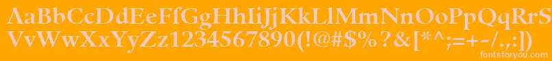 GuardiLt75Bold-fontti – vaaleanpunaiset fontit oranssilla taustalla