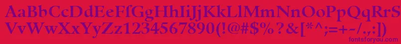 フォントGuardiLt75Bold – 赤い背景に紫のフォント