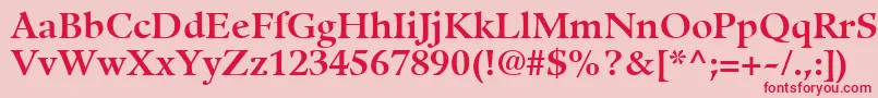 Czcionka GuardiLt75Bold – czerwone czcionki na różowym tle