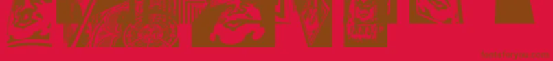 Шрифт ObeytownaltCaps – коричневые шрифты на красном фоне