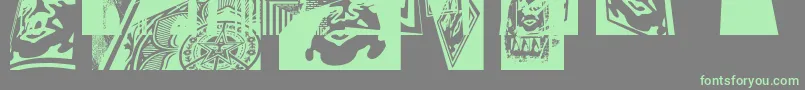 ObeytownaltCaps-Schriftart – Grüne Schriften auf grauem Hintergrund