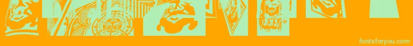 fuente ObeytownaltCaps – Fuentes Verdes Sobre Fondo Naranja