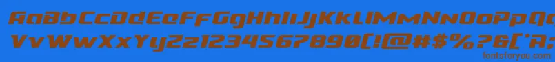 Cobaltalienexpandital Font – Brown Fonts on Blue Background