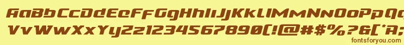 Cobaltalienexpandital Font – Brown Fonts on Yellow Background