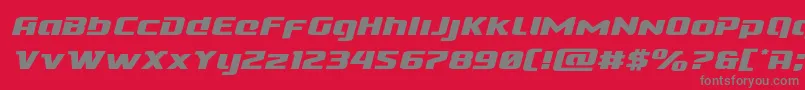 Cobaltalienexpandital-fontti – harmaat kirjasimet punaisella taustalla
