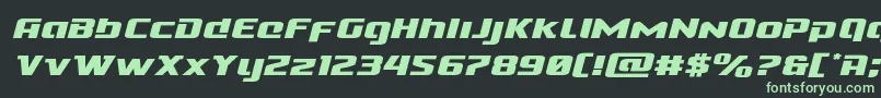 Cobaltalienexpandital Font – Green Fonts on Black Background